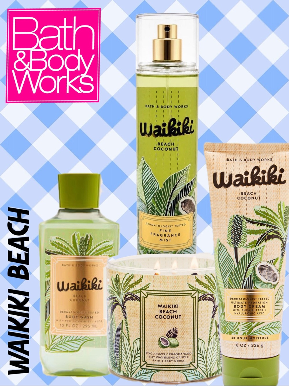 BATH & BODY WOFKS - Waikiki beach 4pc Bundle
